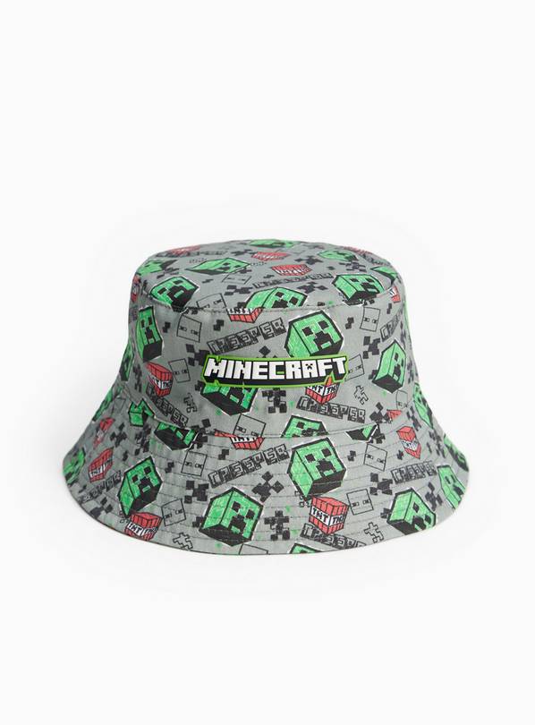 Grey Minecraft Print Bucket Hat 3-5 years
